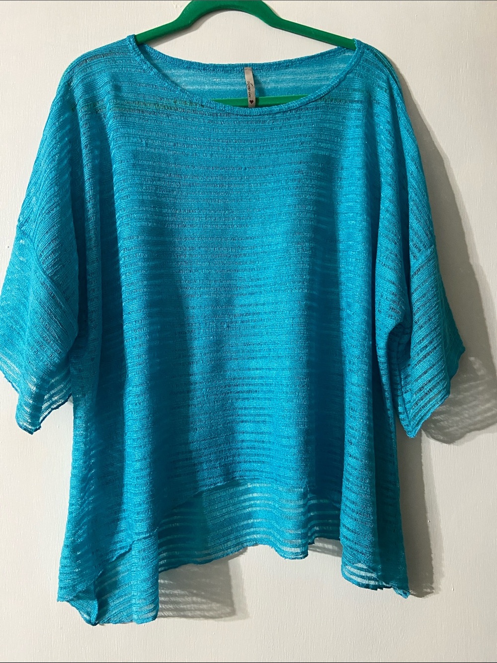 Love in Bright Turquoise Knit Tunic Top